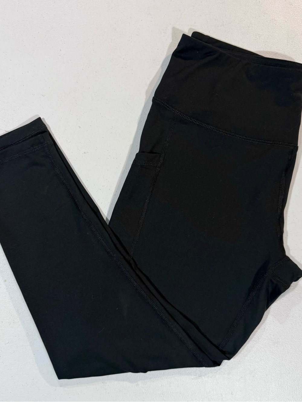 Sport-Tek Black Womens High Waisted 7/8 Leggings with Side Pocket